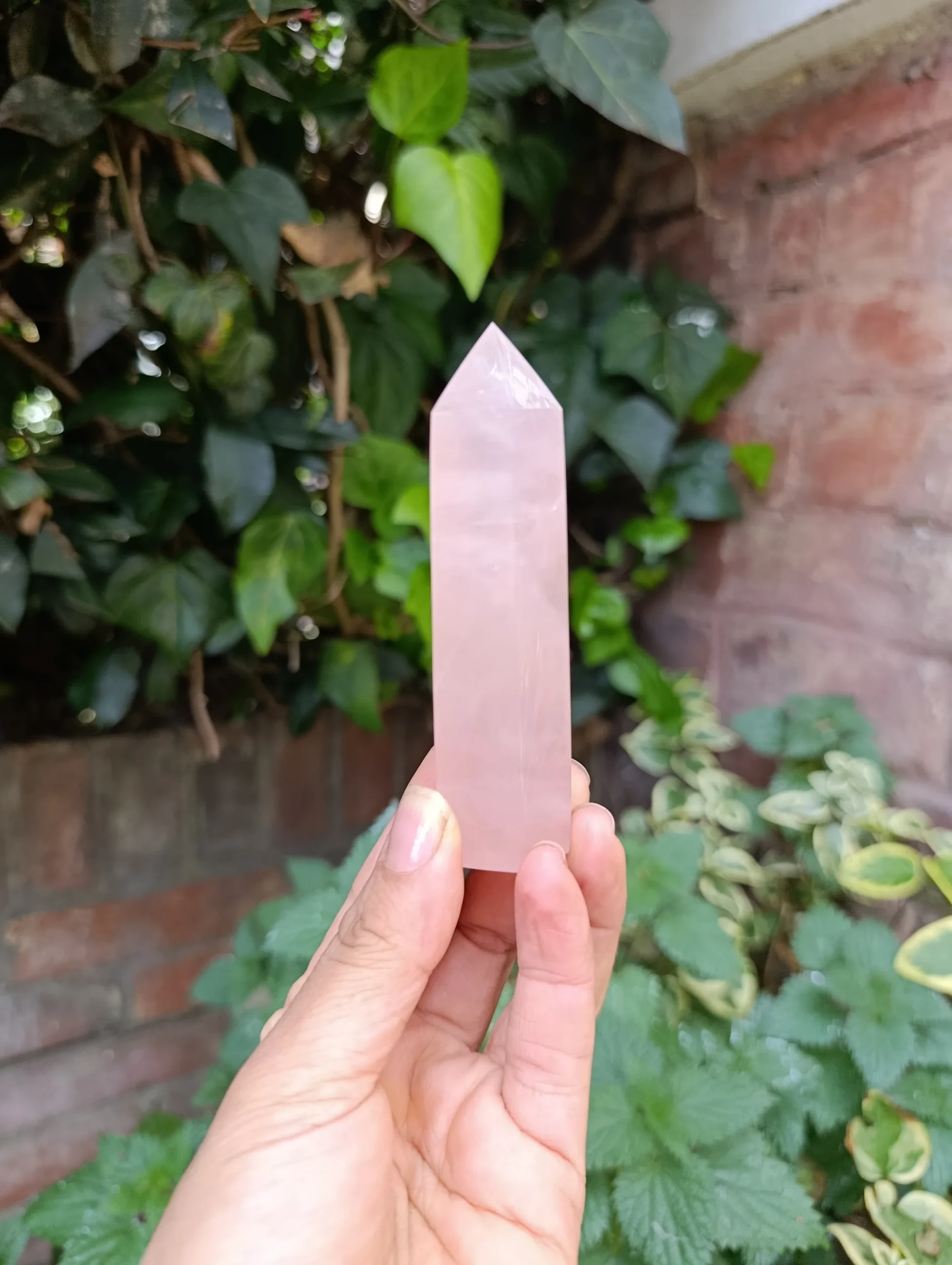 Obelisco Cuarzo Rosa cristal Natural