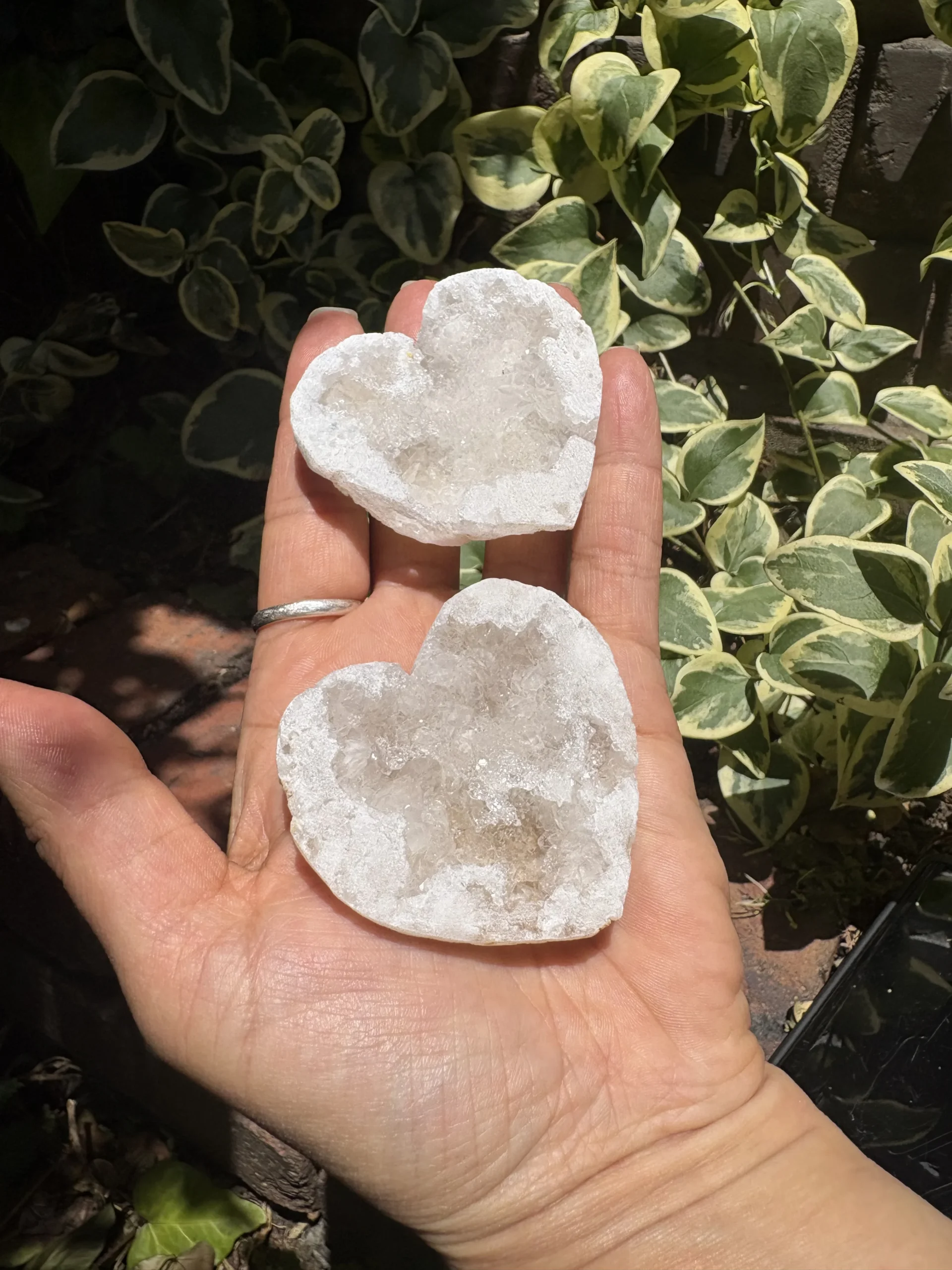 Drusa Cuarzo cristal de roca corazón