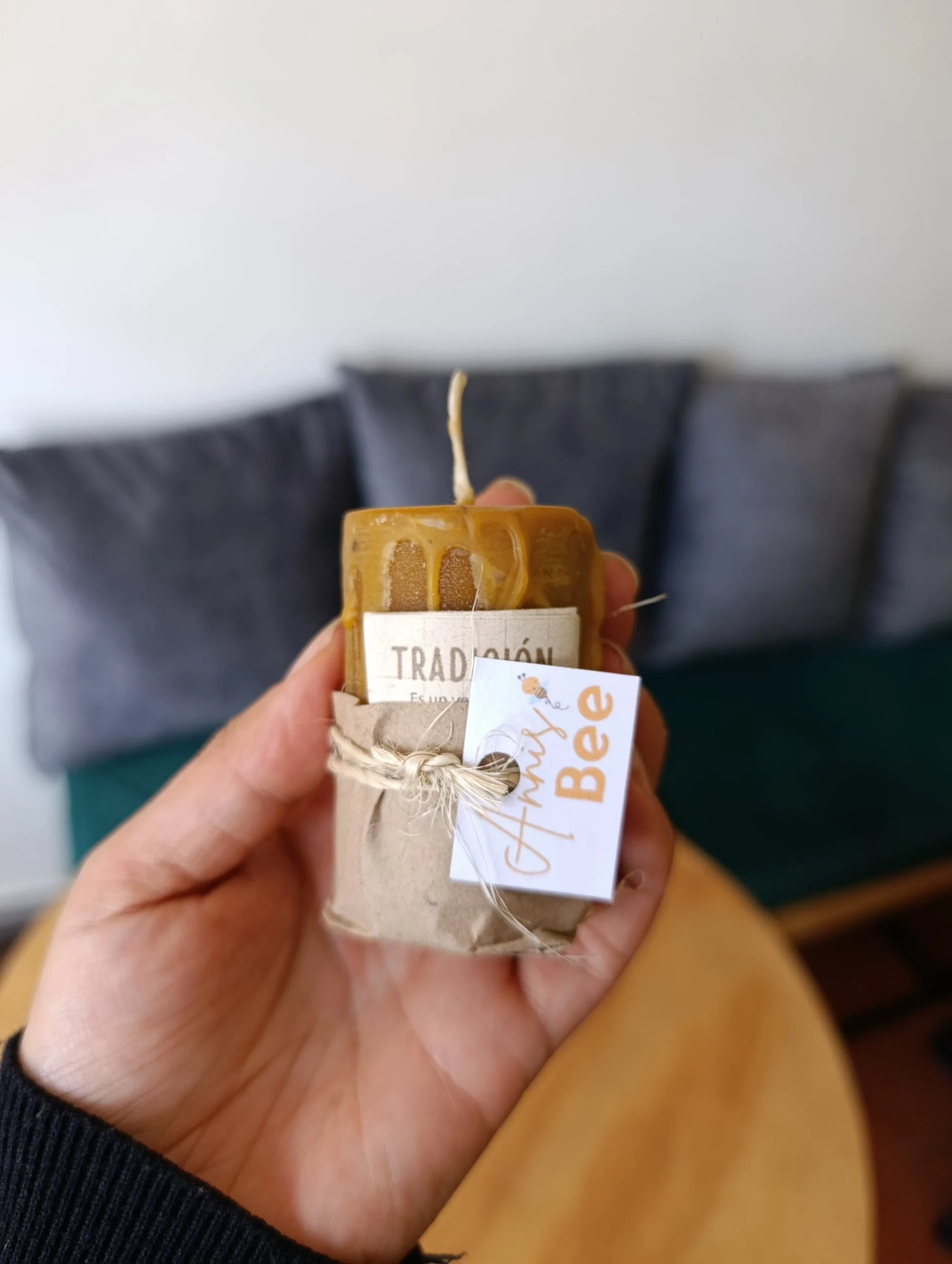 Velón de Cera de Abeja 100% ecológica Tradición - Imagen 4
