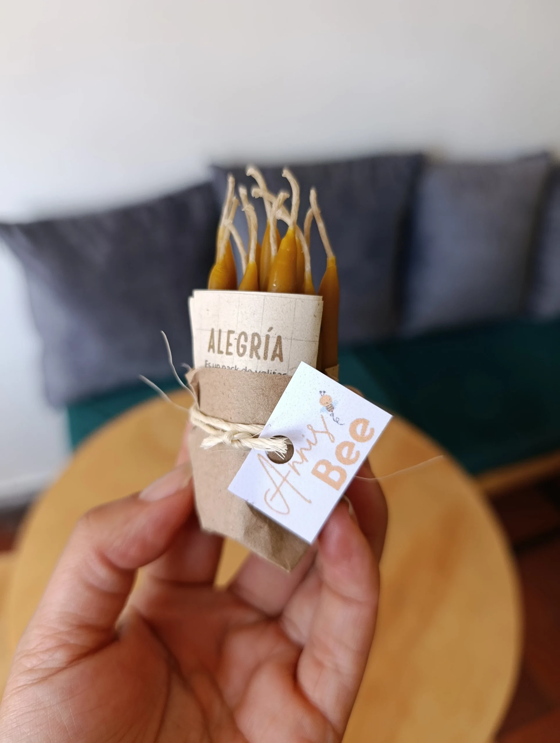 Velitas de cumpleaños 100% cera de abeja natural