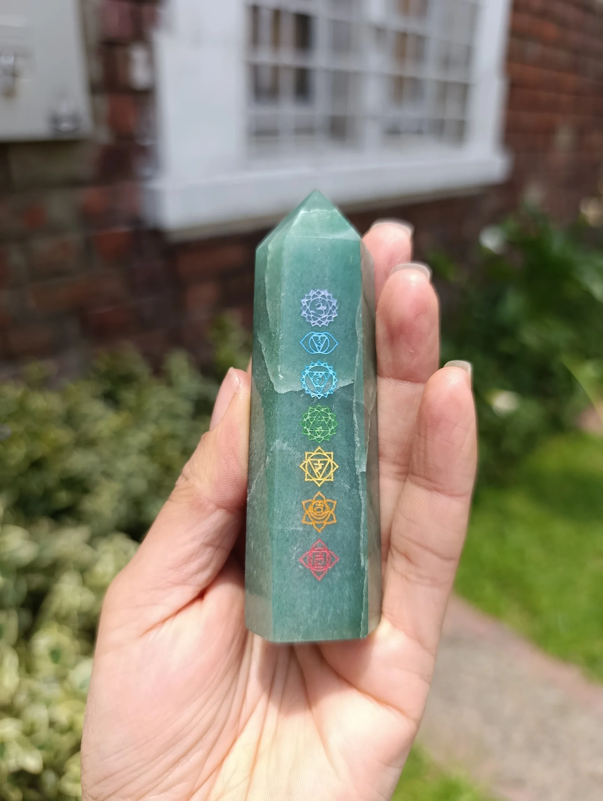 Aventurina Natural pieza única Obelisco 7 chakras